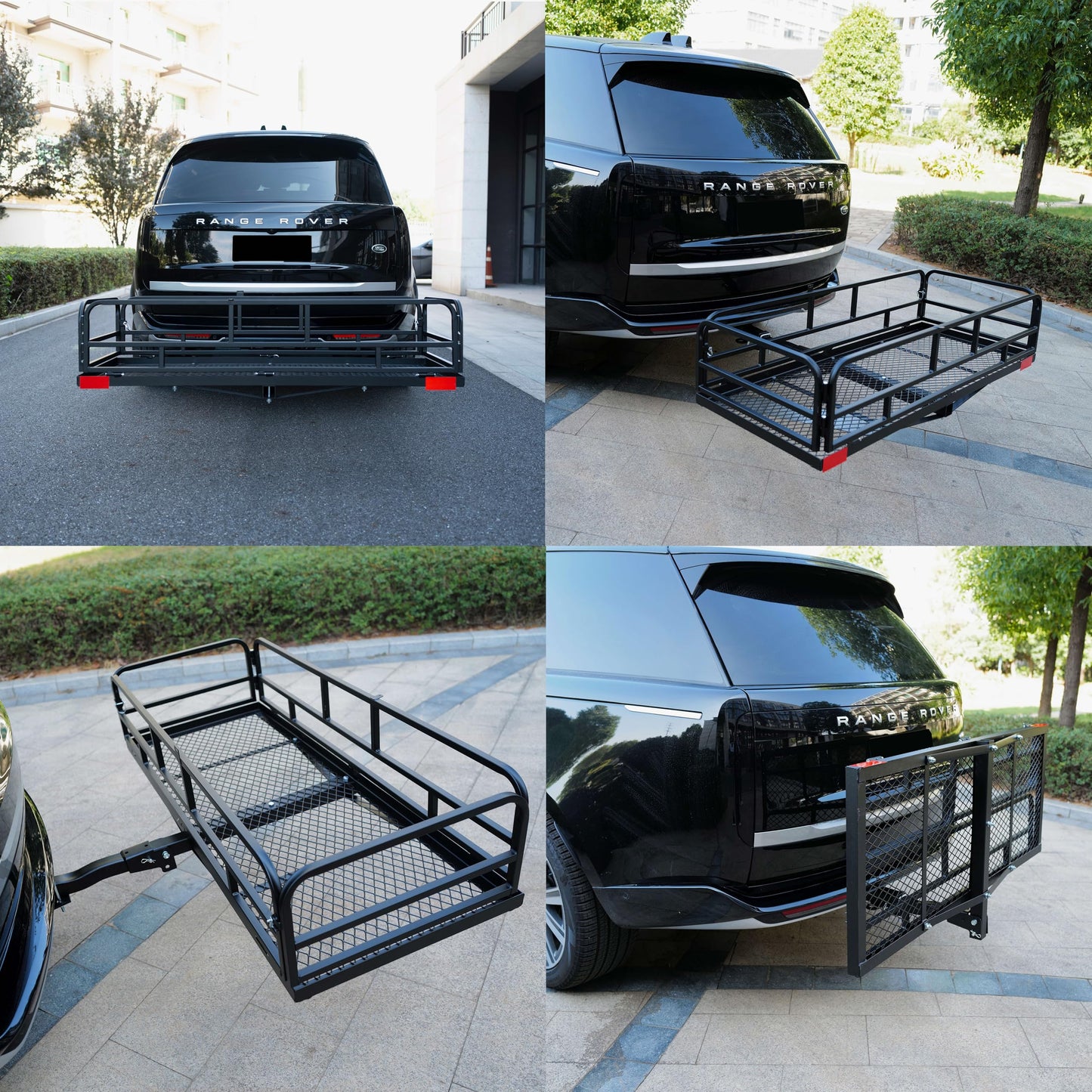 fouwick 60" x 24" x 13" Hitch Cargo Carrier, 600 Lbs Heavy Duty Folding Luggage Rack for SUV & Truck, Steel Mesh Cargo Carrier Hitch Mount Fits 2" Receiver，with 57x22x13 Waterproof Bag