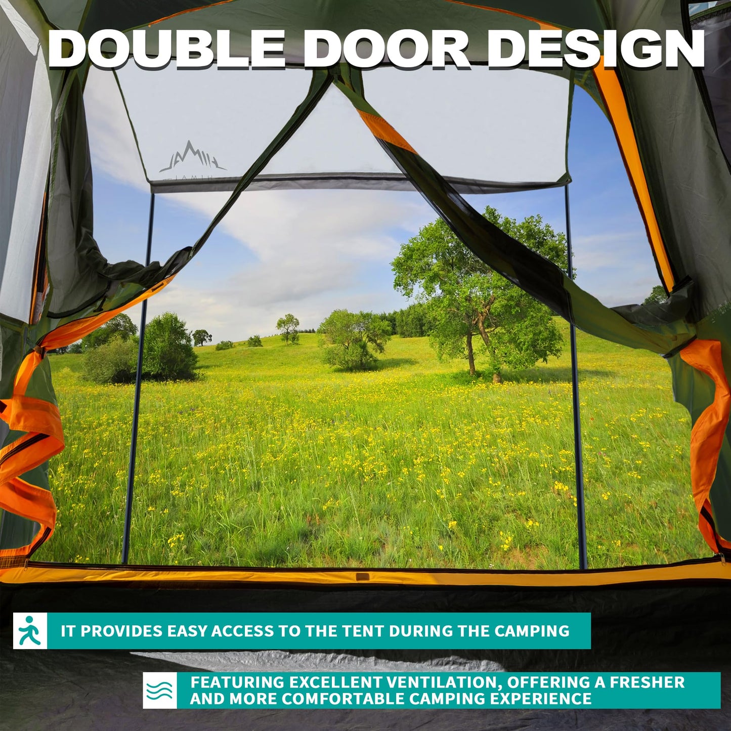 uniHimal SUV Tent for Camping,Waterproof PU2000mm, Fits 5-8 People,Spacious Double Layer Design, Includes Rainfly & Storage Bag, 8FT L x 8FT W x 7.2FT H,Green