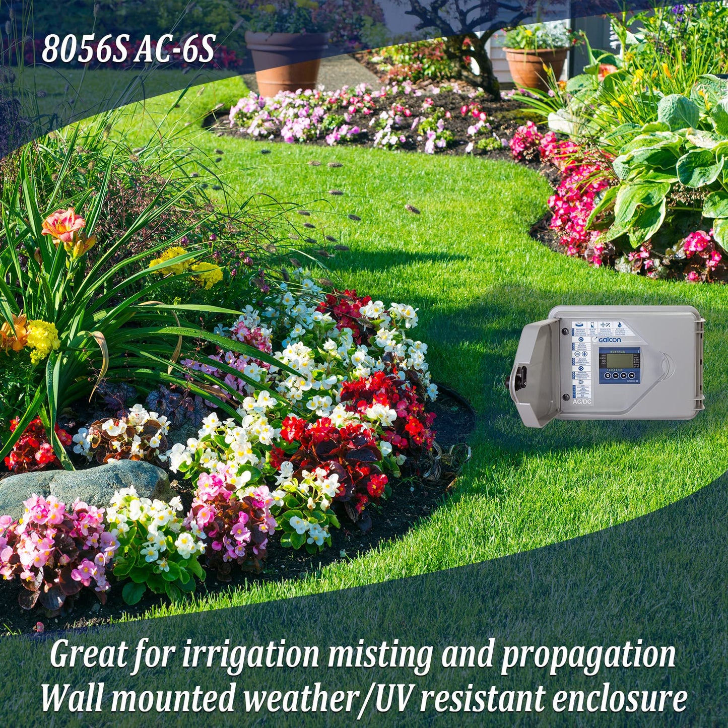 Galcon 8056S AC-6S 6-Station Indoor Irrigation or Outdoor Controller-Seconds Operation