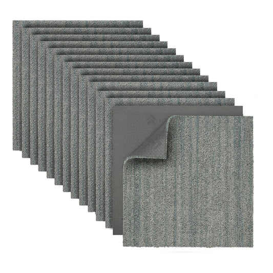 jxgzyy Commercial Carpet Tiles 20x20in, 0.31" Thickened Carpet Squares with Silicone Backing, Heavy Duty Carpet Floor Tiles with Padding Attached for Home Office Garage Hotel, 16 Pcs/43.2 Sqft