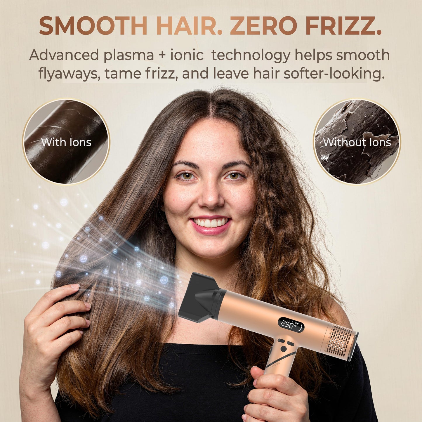 FusionHeat Dual Voltage Travel Hair Dryer with Magnetic Diffuser - 1600W High-Speed Ionic Blow Dryer for Women, Automatic Dual Voltage 110V-240V, Lightweight & Compact, Foldable, Heat Control