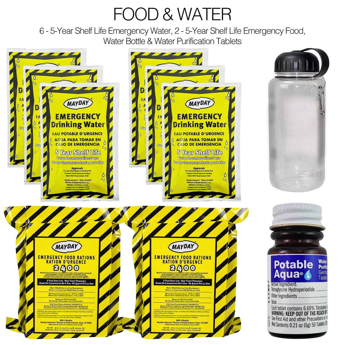 Ready America 72 Hour Deluxe Emergency Kit + Ready America 72 Hour Emergency Kit, 2-Person 3-Day Backpack