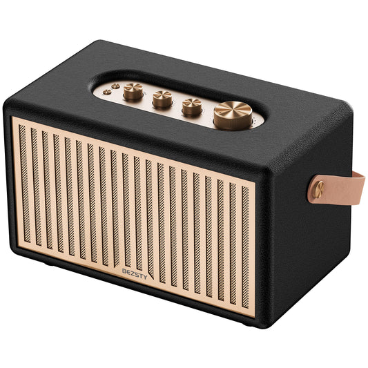 Retro Outdoor Bluetooth 6.0 Speaker, 56H Playtime Portable Wireless with Deep Bass, IPX6 Waterproof, USB-C Fast Charge, AUX Input, Loud Vintage Camping Speakers for Patio, Garage, Travel, Party, Beach