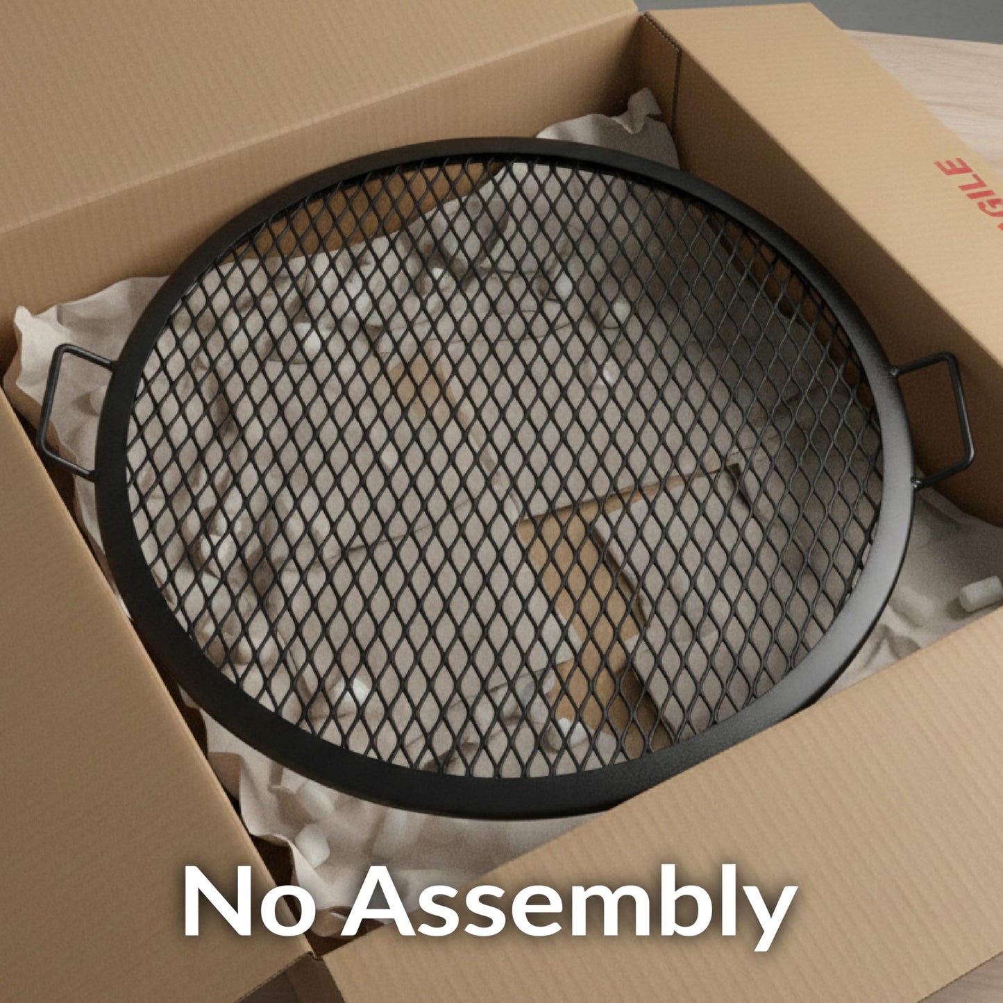 Sunnydaze X-Marks Outdoor Fire Pit Grill Grate for Cooking - Round Fire Pit Grate - Steel Campfire BBQ Grill with Handles - 36-Inch