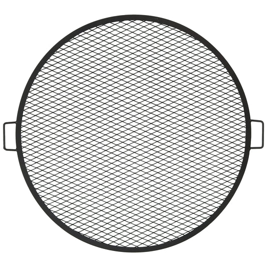 Sunnydaze X-Marks Outdoor Fire Pit Grill Grate for Cooking - Round Fire Pit Grate - Steel Campfire BBQ Grill with Handles - 36-Inch