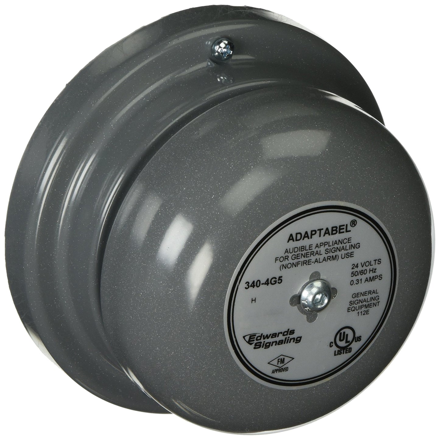 Vibrating Bell, Continuous, 24V AC, 88 dB, Steel, Surface Mount, 4.5 in Diameter, Indoor/Outdoor - 1 Each
