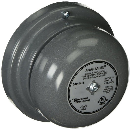 Vibrating Bell, Continuous, 24V AC, 88 dB, Steel, Surface Mount, 4.5 in Diameter, Indoor/Outdoor - 1 Each