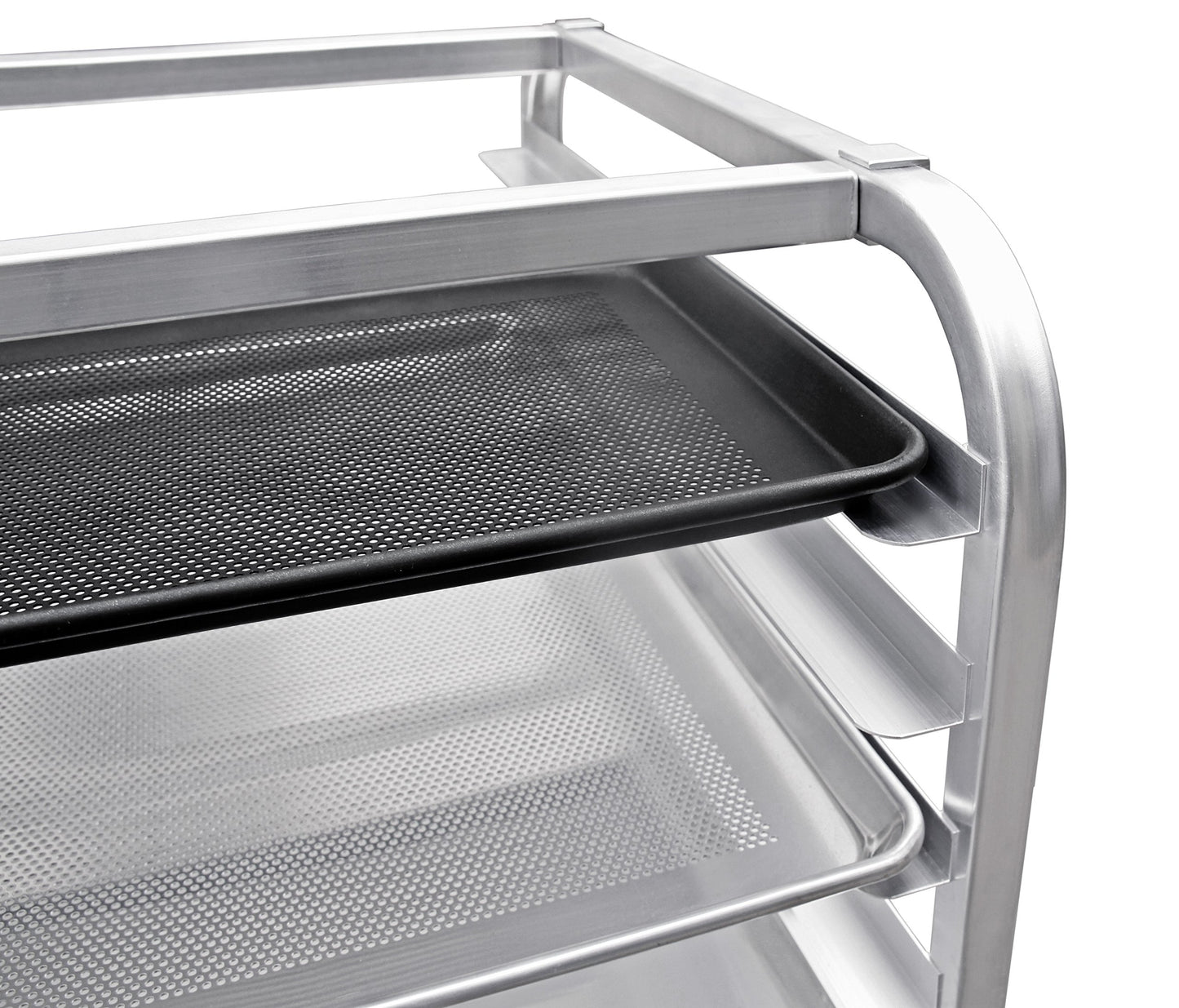 New Star Foodservice 36510 Commercial-Grade Aluminum 10-Tier Sheet Pan/Bun Pan Rack, 26" L x 20" W x 38" H with Brake Wheels Silver