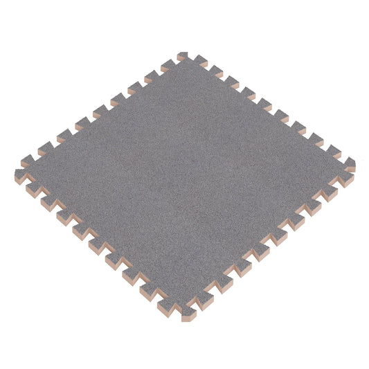 Foam Flooring Tiles - 12-Pack Interlocking EVA Foam Pieces - Non-Toxic Floor Padding for Playroom, Gym, or Basement by Stalwart (Gray)