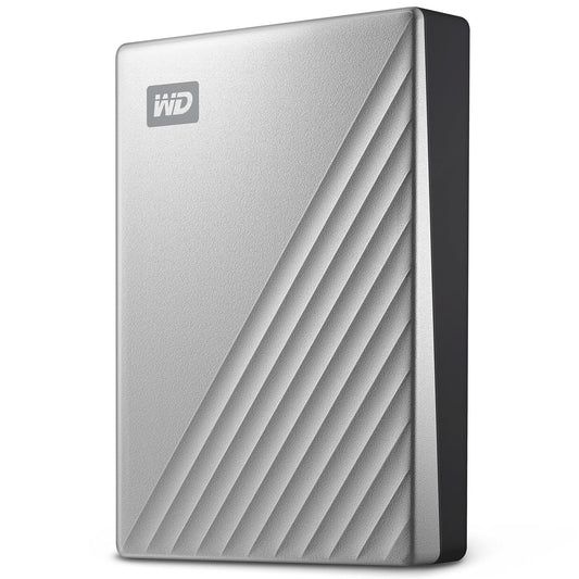 WD 2TB My Passport Ultra, Silver, Portable External Hard Drive, backup software with defense against ransomware, and password protection, USB-C and USB 3.1 - WDBC3C0020BSL-WESN