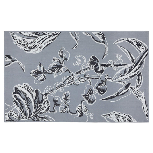 Classic Accessories for Vera Bradley Indoor/Outdoor Rug, 5 x 8 Foot, Rain Forest Toile Gray