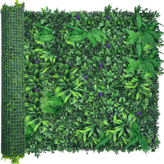 ODTORY Artificial Greenery Wall Panels: 50'' x 120'' UV-Anti Faux Greennery Grass Wall Privacy Backdrop Fence Screen for Garden Fence Covering Privacy, Outdoor Indoor Home Decor