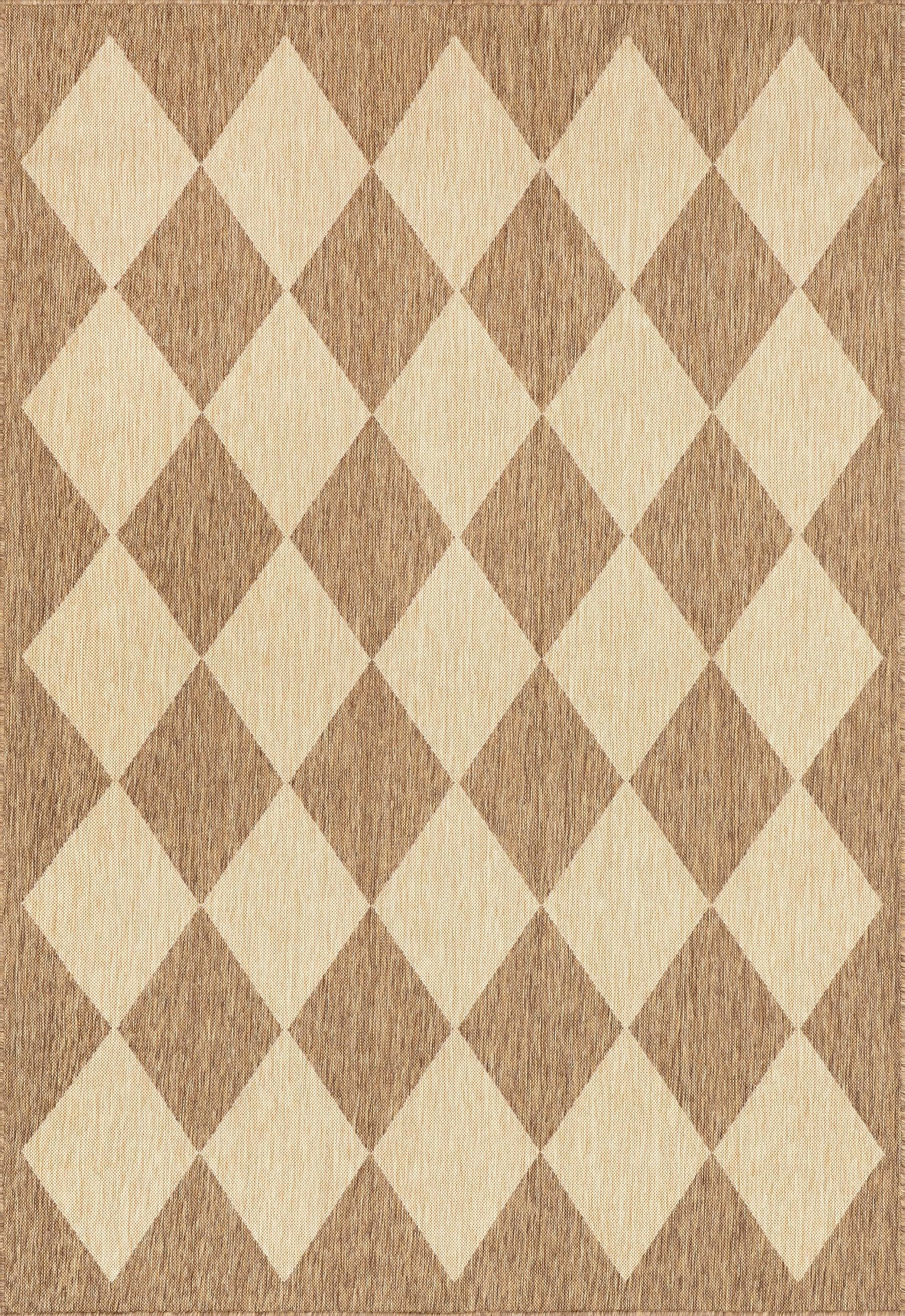 nuLOOM Outdoor Performance Collection Sabina Brown/Ivory, 9'6" x 12', Soft, High Traffic, Stain Resistant, Easy Clean, Durable Area Rug for Indoor/Outdoor Patio, Deck, Porch, Garden, Courtyard