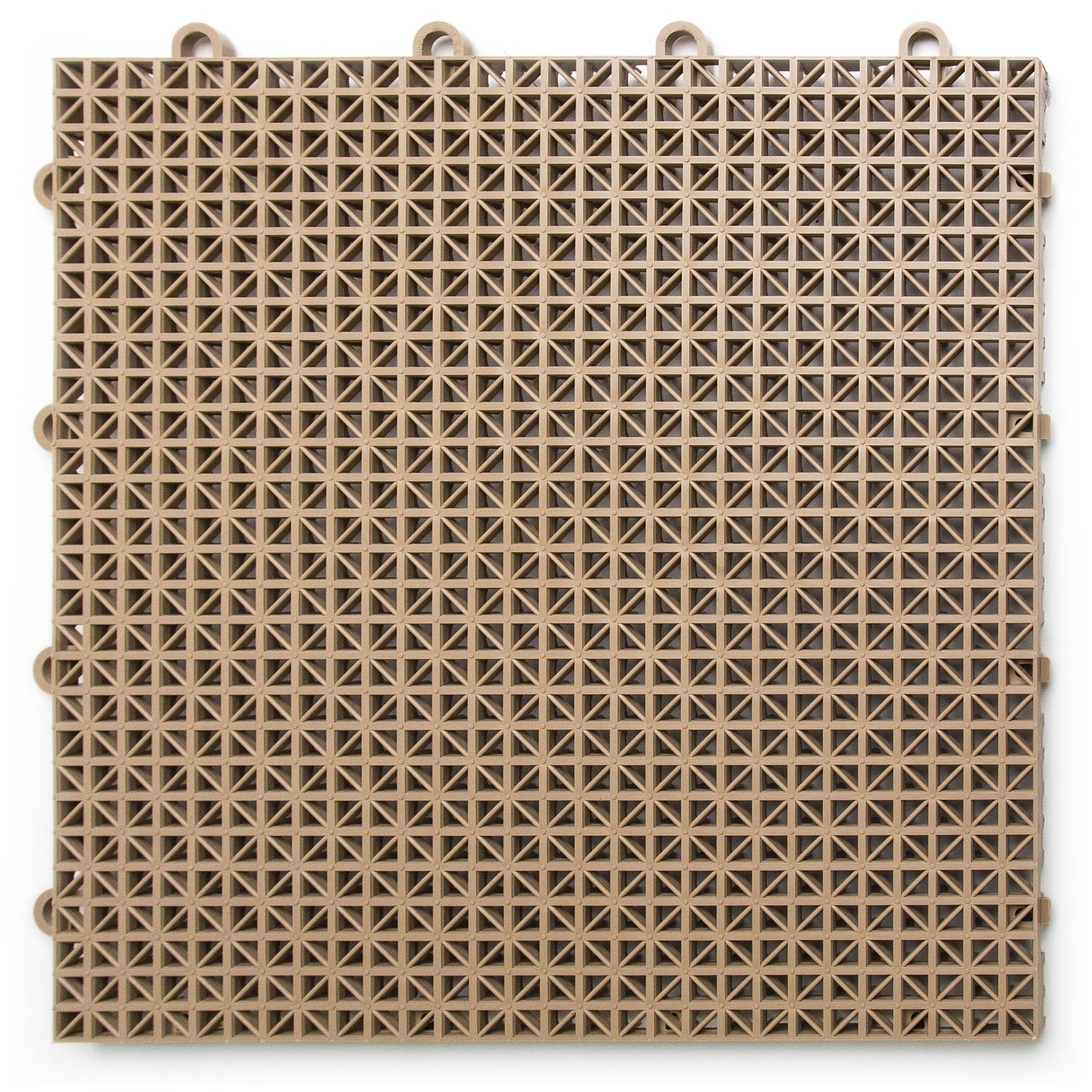Big Floors DuraGrid Deck Tiles, Interlocking Outdoor Tiles for Patio, Self-Draining, UV-Resistant, Water-Resistant Modular Flooring, Easy Install, 40 Pack, Beige