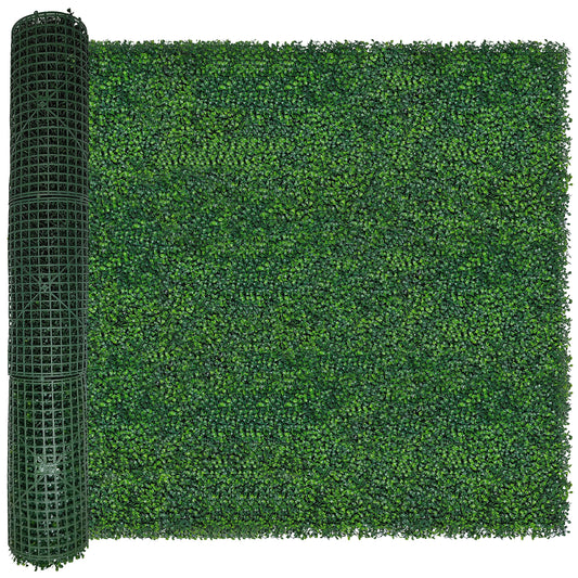 ODTORY Artificial Boxwood Roll,48x120 in (40 sqft) UV-Anti Faux Ivy Boxwood Hedge Leaf Grass Wall for Patio Balcony Privacy, Garden, Backyard Greenery Wall Backdrop and Fence Decor